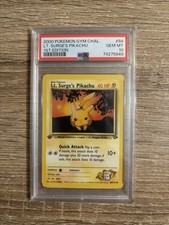 Pokémon TCG 2000 Gym Challenge 1st Edition Lt. Surge's Pikachu 84/132 PSA 10 picture