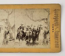 1880's Western Cowboy Vigilante Lynch Mob Stereoview Card L1 picture