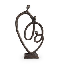 Danya B. Family of 3 Heart Ring of Love Sand-Casted Bronze Sculpture picture
