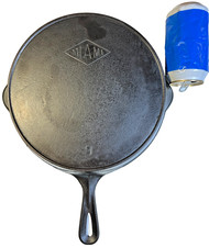 RARE Favorite Piqua Ware [ Ohio ] Miami Maimi Diamond Cast Iron Skillet Pan FLAT picture