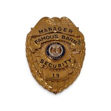 RARE Vintage Famous Barr Security Manager Officer Blackinton Badge Missouri picture