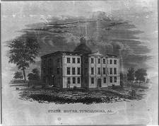Photo:Tuscaloosa Alabama State House 1830s Capitol Building Print picture