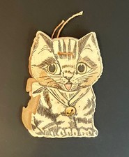 Antique Pen Wipe Tabby Kitten w/ Bell never used picture