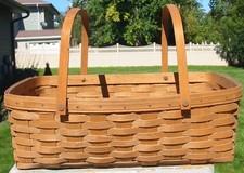 Vtg 80's Longaberger Wood Gathering Basket 19
