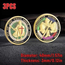 3pcs Put on the Whole Armor of God Commemorative Collection Challenge Coins Gift picture
