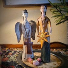 Free Shipping  2 Santos Reproduction Hand  Carved Statue Collection Very Nice picture