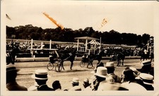 1938 Goshen Historic Race Track Photograph Harness Racing Sulky & Crowd NY picture