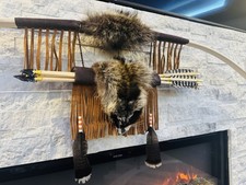 Native American Indian Raccoon Hickory Bow Arrow  By Enrolled Mem OfCherokee 60” picture
