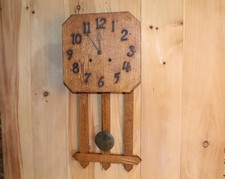 Antique American Mission Oak ~ Arts & Crafts Wall Clock ~ *Runs Good* picture
