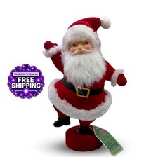 Mr Christmas Flocked Red Santa Figure 12