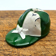 Rare Vintage Jockey Helmet Cast Iron Bottle Opener Made in England Equestrian picture