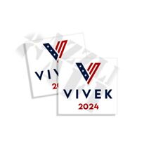Vivek V Ramaswamy 2024 SQUARE Election Bumper Sticker Decal 2 Pack 3