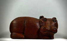 VTG 1960's Hippopotamus Figure good condition vintage wooden HIPPO figurine picture
