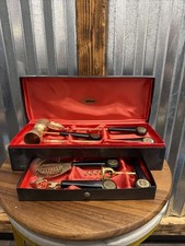 Vintage Mid Century 6 Piece Barware Kit W/ Case 24K Gold Plated MCM picture
