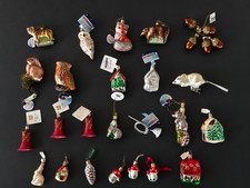 24 Vintage Glass Christmas Ornaments German USA Animals Houses Bells w Tags picture