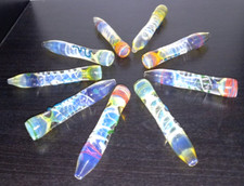 3x🔥3.5” HITTER GLASS CHILLUM TOBACCO SMOKING PIPE RANDOM SHAPES & COLOR😎 picture
