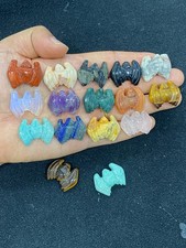 100pc Mix Natural Quartz bat Hand-carved mini Crystal skull Halloween decor gift picture