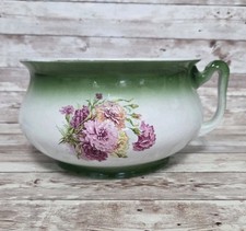 Antique Art Nouveau Ironstone Staffordshire Wood & Sons Chamber Pot Carnations picture