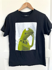 Disney The Muppets Kermit The Frog Thinking Pondering Meme Graphic Tee Shirt M picture