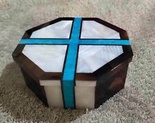 Marble Hair Accessories Box for Palour Shiny Gemstone Inlay Work Jewelry Box picture