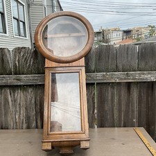 antique seth thomas no. regulator clock oak case , project case. picture