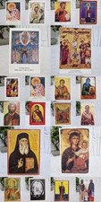 Lot of 20 Vintage Orthodox Christian Icon Cards & Prints from Holy Places picture
