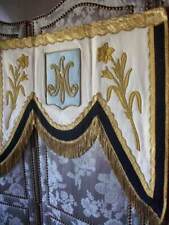Antique French Church Banner Gold Metallic Fringe picture