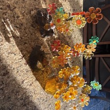 Vintage Lot Of 6 1970’s Lucite Multicolor Flowers Wondermold Industries Inc picture