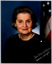 Madeleine Albright Signed Autograph Photo Portrait US Flag picture