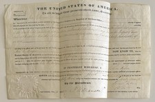 1843 Land Grant With John Tyler Signature picture