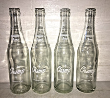 Vintage rare 1960's Detroit Mi Champ soda pop bottles 10 oz. ,lot of 4 picture