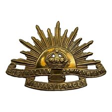 Vintage WWI/WW2 ANZAC Australian Army Cap Badge 2.5” W picture