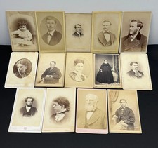 CDV Cabinet Card Photo Lot of 14 Antique 19th Century Victorian Era NY PA WI picture
