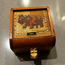 vintage mid-century mechanical roll-top cigarette dispenser box, Japan picture