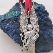 Vintage Sterling Silver Angel Ornament deMatteo 1987 USHS Gloria Excelsis 3