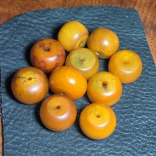 Vintage Butterscotch Bakelite Beads  40 Grams   Lot of 10  picture
