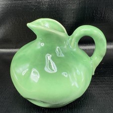Antique 1930s La Canada Pottery of Newhall Large Pottery Jug Pitcher Green Glaze picture