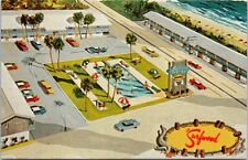 Myrtle Beach SC Surfwood Resort Motel Artist Rendering 1950s Autos postcard IQ7 picture