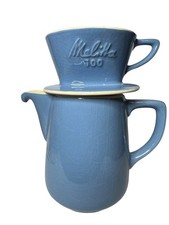 Vintage Melitta Filka-S Blue Earthenware Coffee Maker Set - NOS Complete in Box picture