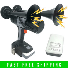 Litheli  x2 Trumpet Air Horn - Impact Style Drill Truck Train Horn w/Battery Kit picture