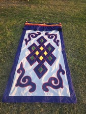 ​Vintage Tibetan Mongolian Door Curtain Applique Endless Knot Wall Hanging Yurt picture