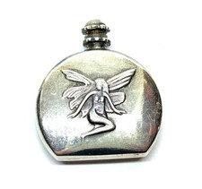 Vintage ARI Norman Silver Perfume Container Bottle With Fairy On Front picture