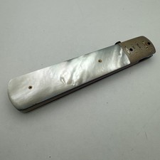 Rare Vtg Custom Jay Harris Liner Locking Flipper MOP Folder Mosaic Damascus picture