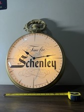 Vintage Schenley “Time for Schenley” Illuminated Pocket Watch Style Clock picture