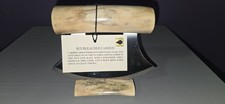 B Merry Studios Alaska Natural Caribou Antler Ulu Knife W/Stand picture