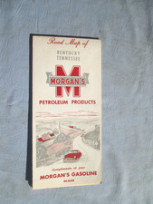 VTG 1963 Morgan's Petroleum Products Gas Station Road Map Kentucky Tennessee picture