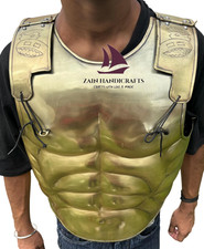 ZAIN Medieval Brass Roman Muscle Cuirass: Gladiator Cosplay Armor Halloween Gift picture