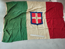 Very large woolen authentic kingdom of Italy flag, embroidered emblem picture