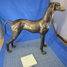 Bronze Whippet Greyhound Dog Metal Art Sculpture Figurine Vintage 12 inch  picture