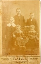Eastman Portland Oregon Sibling Portrait Cabinet Card Victorian Spooky Eyes picture